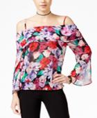 Xoxo Juniors' Floral-print Off-the-shoulder Blouse