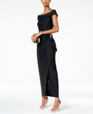 Alex Evenings Off-the-shoulder Embellished Gown