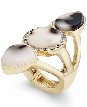 Thalia Sodi Gold-tone Tortoiseshell-look Stretch Ring, Only At Macy's