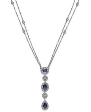 Sapphire (1-3/8 Ct. T.w.) And Diamond (9/10 Ct. T.w.) Pendant Necklace In 14k White Gold