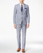 Ben Sherman Men's Slim-fit Blue/white Plaid Suit