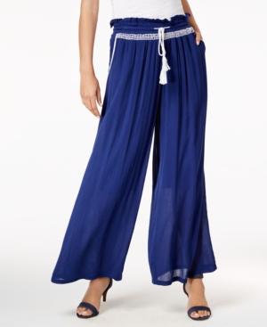 Ny Collection Embroidered Drawstring Palazzo Pants