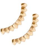 Lucky Brand Gold-tone Scalloped-edge Ear Climber Earrings