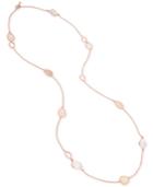 Kenneth Cole New York Rose Gold-tone Crackled Crystal & Mother-of-pearl Shell Long Necklace