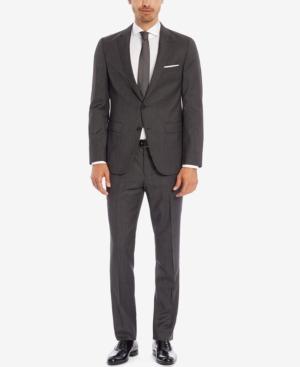 Boss Men's Slim-fit Micro-check Virgin Wool Suit