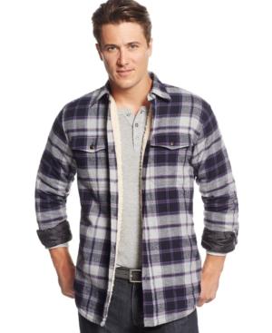 Tricots St. Raphael Plaid Sherpa-lined Shirt-jacket