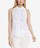 Vince Camuto Lace-detail Button-front Blouse