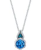 Le Vian Blue Topaz (1-1/5 Ct. T.w.) And Diamond (1/5 Ct. T.w.) Pendant Necklace In 14k White Gold