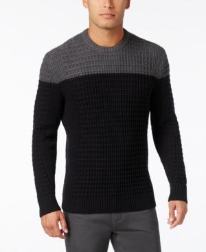 Alfani Men's Big And Tall Textured Colorblocked Sweater, Only At Macy's