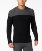 Alfani Men's Big And Tall Textured Colorblocked Sweater, Only At Macy's