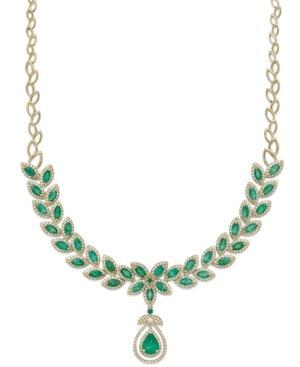 Brasilica By Effy Emerald (11-3/4 Ct. T.w.) And Diamond (2-3/4 Ct. T.w.) Pendant Necklace In 14k Gold
