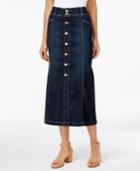 Style & Co Button-front Long Denim Skirt, Only At Macy's