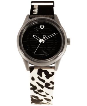 Harajuku Lovers Unisex Black & White Designed By Gwen Stefani Printed Strap Watch 40mm Hl2620