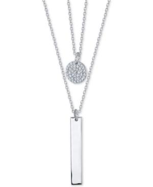 Unwritten Crystal Disc & Polished Bar 2-pc. Pendant Necklace