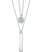 Unwritten Crystal Disc & Polished Bar 2-pc. Pendant Necklace