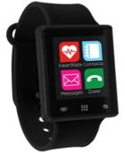 Itouch Unisex Pulse Black Silicone Strap Smart Watch 41mm