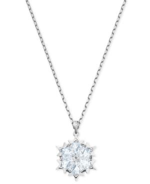 Swarovski Silver-tone Crystal Snowflake Pendant Necklace, 14-7/8 + 2 Extender