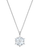Swarovski Silver-tone Crystal Snowflake Pendant Necklace, 14-7/8 + 2 Extender