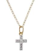 Children's Swarovski Zirconia Cross Pendant Necklace In Sterling Silver (1/10 Ct. T.w.)