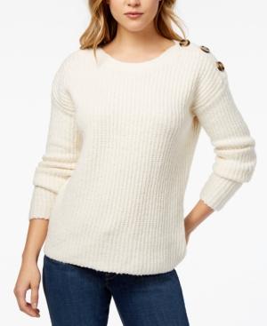 Kensie Punk-yarn Button-detail Sweater