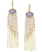 Inc International Concepts Gold-tone Gray Stone And Crystal Fringe Earrings, Created For Macy's