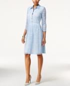 Ny Collection Crochet-lace Shirtdress