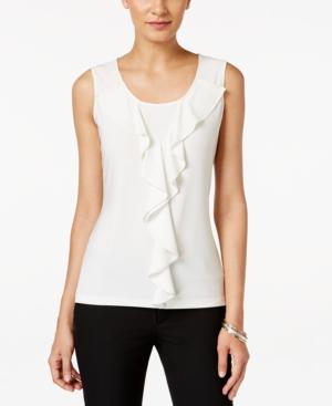 Tahari Asl Ruffled Shell