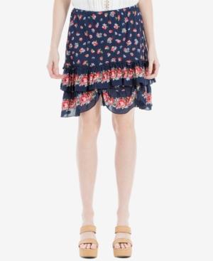 Max Studio London Cotton Floral-print Ruffled Skirt
