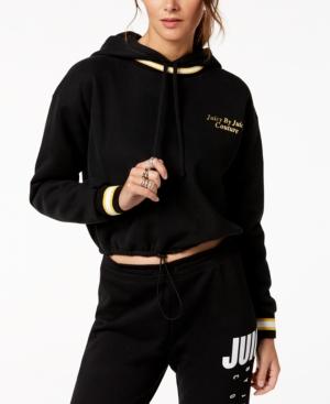 Juicy Couture Cropped Striped-trim Hoodie