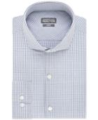 Kenneth Cole Reaction Slim-fit Dry-tek Performance Blue Haze Check Dress Shirt