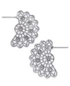 Inc International Concepts Silver-tone Crystal Scalloped-edge Stud Earrings, Created For Macy's