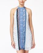 As U Wish Juniors' Mixed-print Pleated Shift Dress