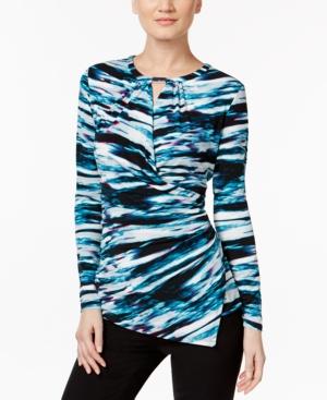 Calvin Klein Printed Asymmetrical Wrap Top