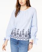 Tommy Hilfiger Cotton Embroidered Top, Created For Macy's