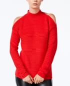 Bar Iii Ribbed Cold-shoulder Sweater, Only At Macy's