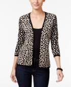 Jm Collection Petite Cheetah-print Flyaway Cardigan, Only At Macy's