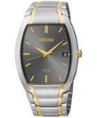 Seiko Men's Solar Two-tone Stainless Steel Bracelet Watch 35mm Sne334
