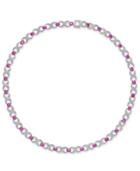 Certified Ruby (16-1/2 Ct. T.w.) & Diamond Accent Collar 18 Necklace In Sterling Silver