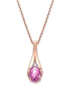Pink Sapphire (1 Ct. T.w.) & Diamond Accent 18 Pendant Necklace In 14k Rose Gold