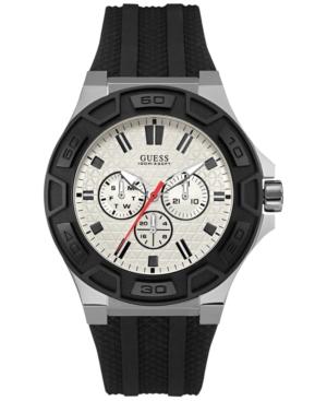 Guess Men's Black Silicone Strap Watch 45mm U0674g3