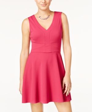 City Studios Juniors' Sleeveless Jacquard Fit & Flare Dress