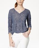 Maison Jules Long-sleeve Marled Henley, Only At Macy's