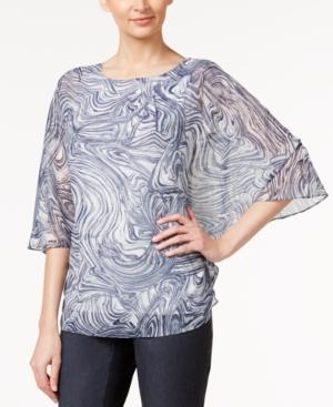 Alfani Swirl-print Poncho Top, Only At Macy's