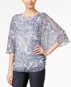 Alfani Swirl-print Poncho Top, Only At Macy's
