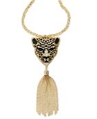 Thalia Sodi Gold-tone Animal Head Tassle Pendant Necklace