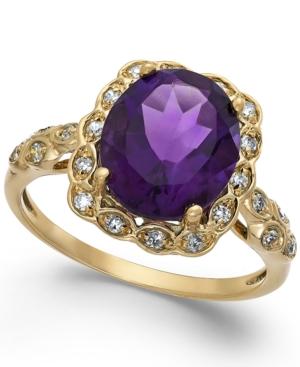 Amethyst (3-1/2 Ct. T.w.) And Diamond Accent Ring In 14k Gold