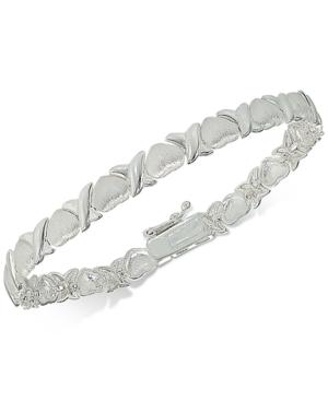 Giani Bernini Heart Link Bracelet In Sterling Silver, Created For Macy's