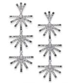 I.n.c. Silver-tone Ombre Crystal Sunburst Linear Drop Earrings, Created For Macy's