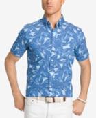 Izod Men's Palm-print Cotton Shirt