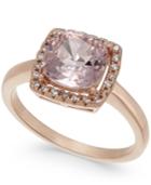 Charter Club Rose Gold-tone Crystal Square Halo Ring, Created For Macy's